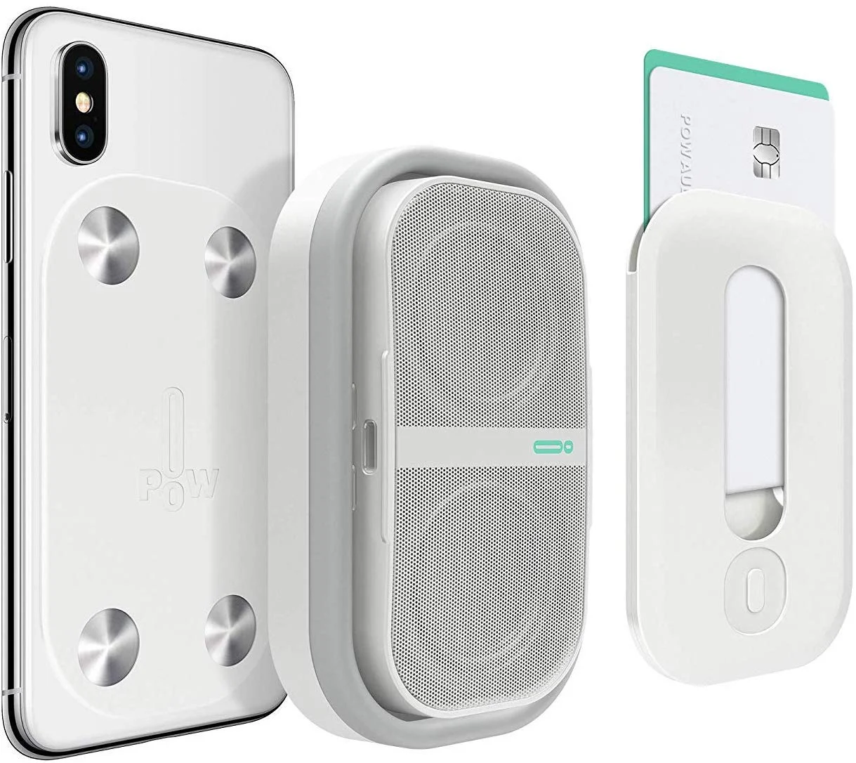 POW MO EXPANDABLE WIRELESS SPEAKER + UNIVERSAL CLICK MOUNT &amp; WALLET FOR $79.99