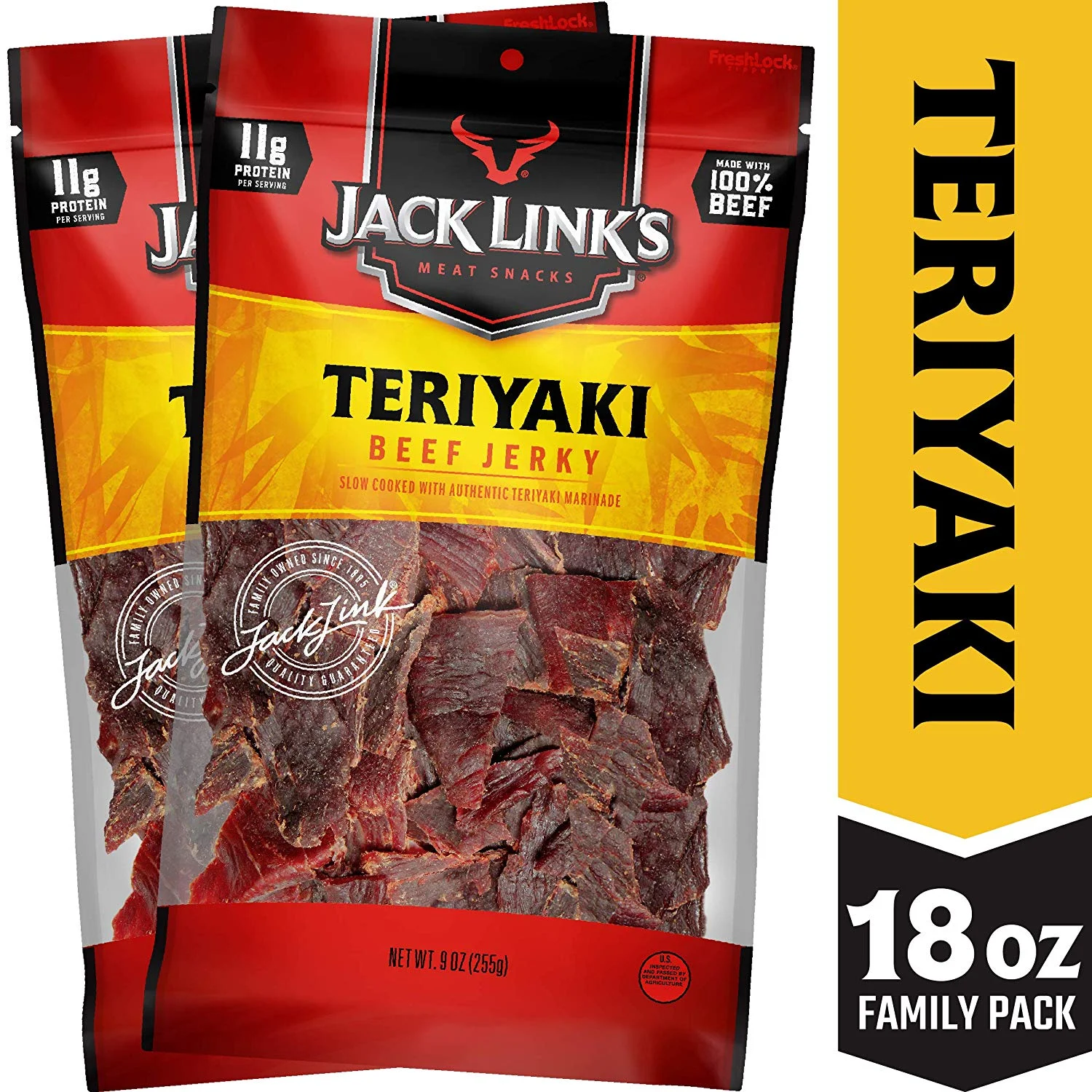 2 PACK - JACK LINK’S TERIYAKI BEEF JERKY, 9OZ BAGS FOR $11.57