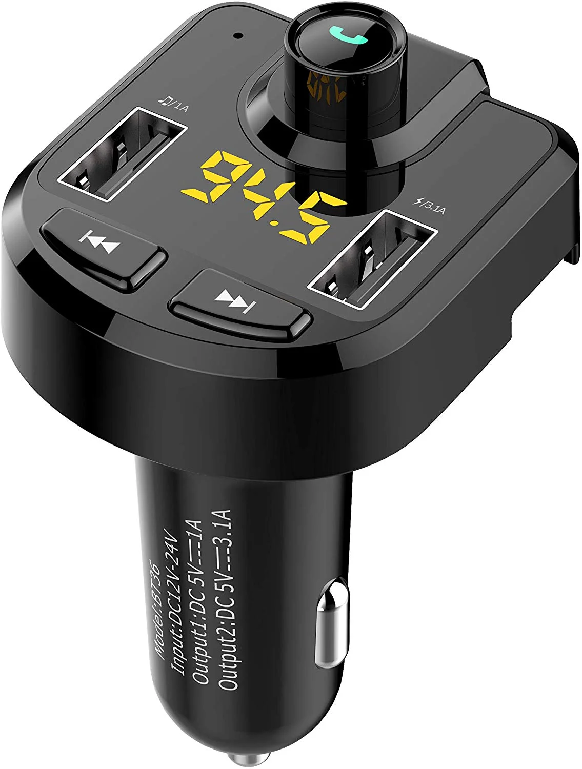 WIRELESS FM TRANSMITTER RADIO RECEIVER ADAPTER WITH DUAL USB CAR CHARGING PORTS FOR $6.44