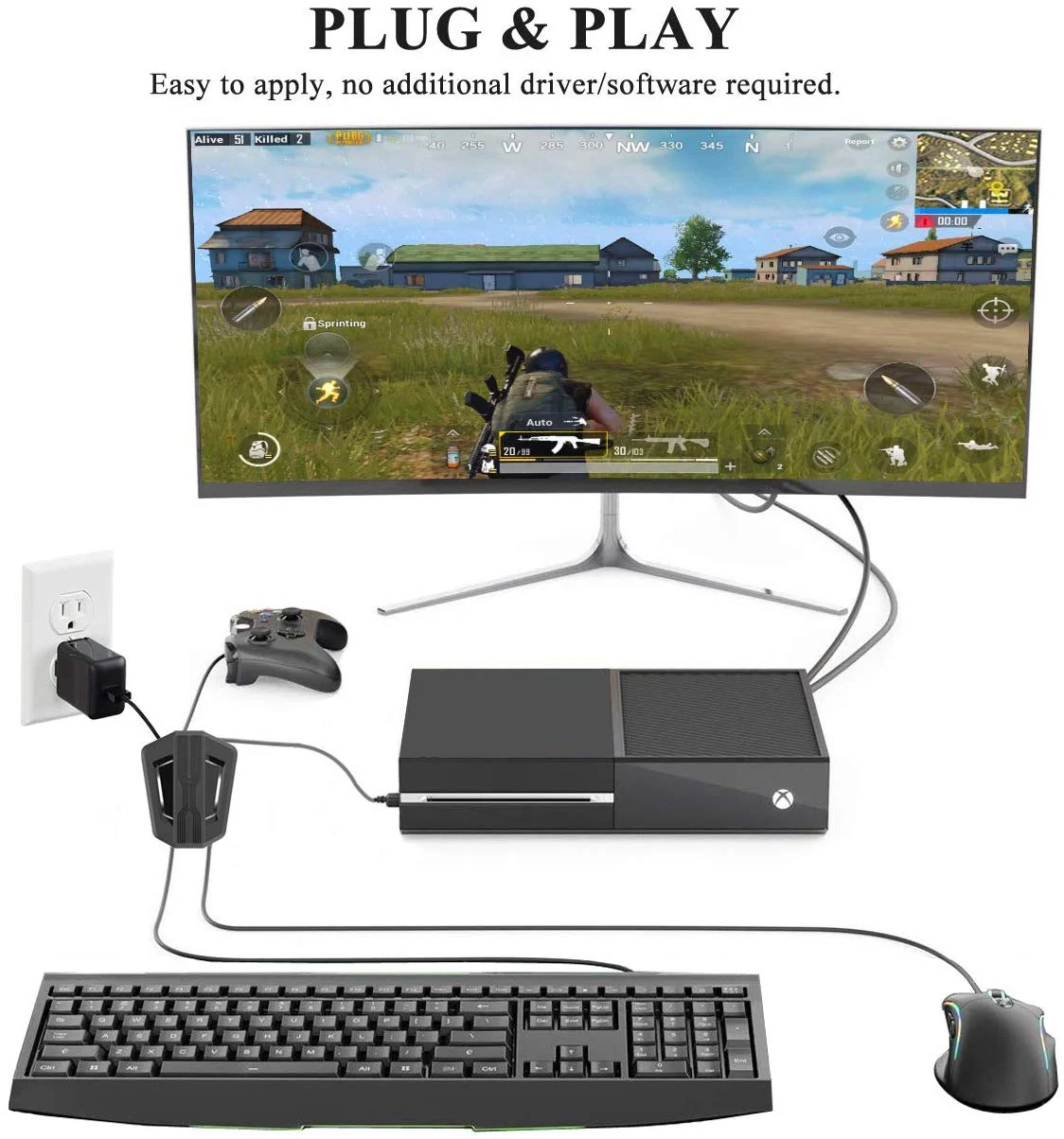 KEYBOARD AND MOUSE ADAPTER (COMPATIBLE WITH PS4 / XBOX ONE / NINTENDO SWITCH) FOR $11.99