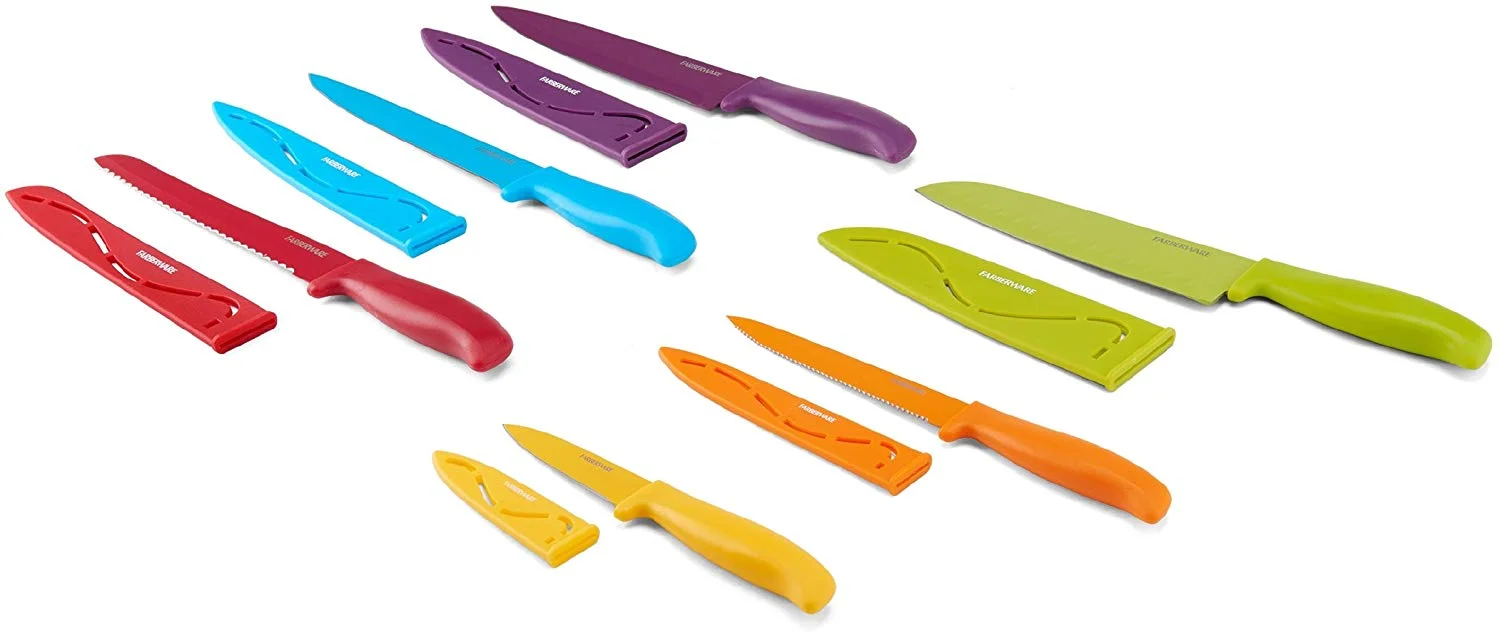 FARBERWARE 12-PIECE NON-STICK RESIN CUTLERY KNIFE SET FOR $10.53