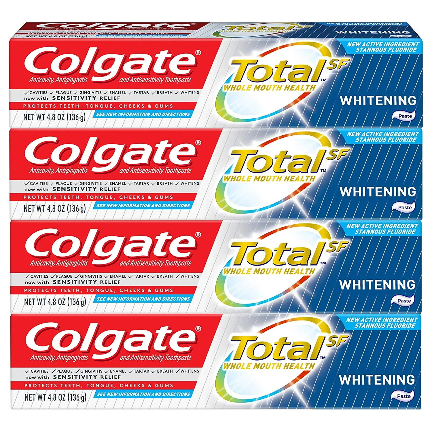 PACK OF 4 - COLGATE TOTAL WHITENING TOOTHPASTE FOR $8.48