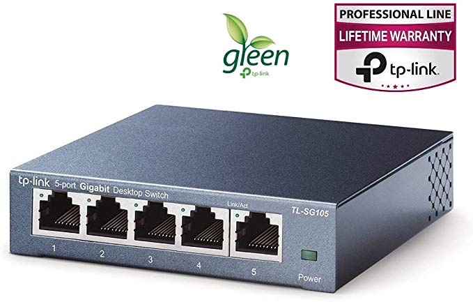 TP-LINK 5 PORT GIGABIT ETHERNET NETWORK SWITCH FOR $10.99