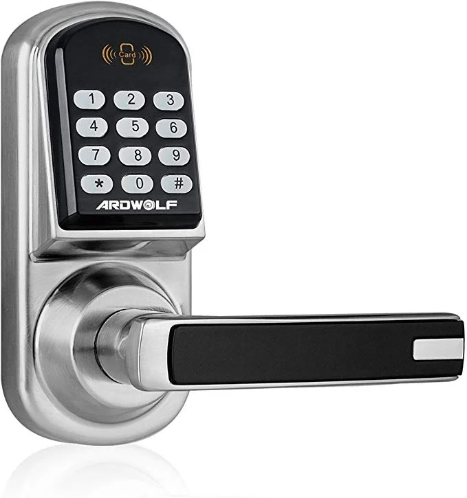 KEYLESS SMART DOOR LOCK KEYPAD WITH REVERSIBLE LEVER AND AUTOMATIC LOCKING FOR $71.99