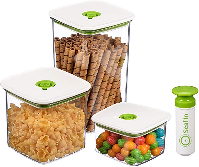 SET OF 3 - SEAL’N FOOD STORAGE VACUUM CONTAINERS FOR $8.65