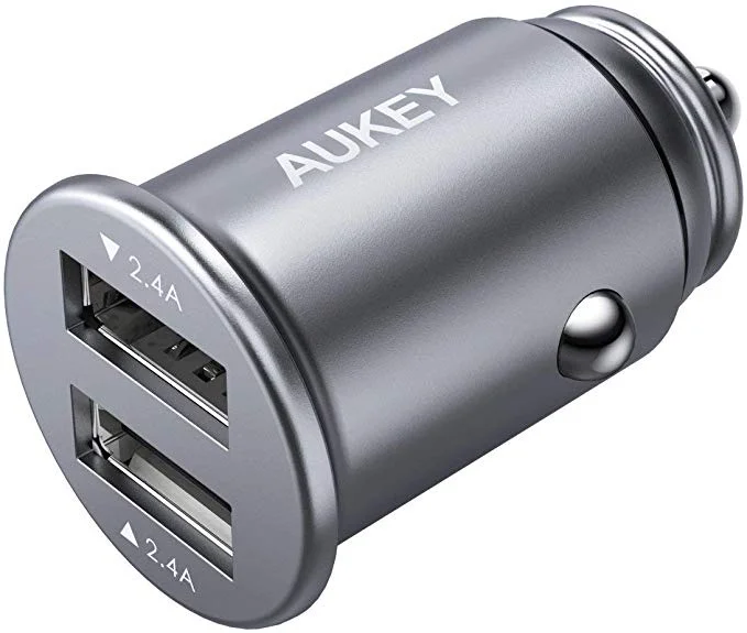 AUKEY DUAL PORT CAR CHARGER FOR $5.60