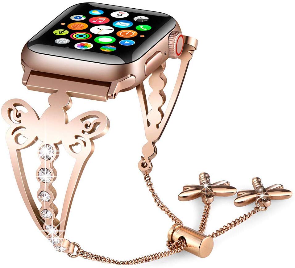 STAINLESS STEEL DRAGONFLY APPLE WATCH BAND FOR $8.49