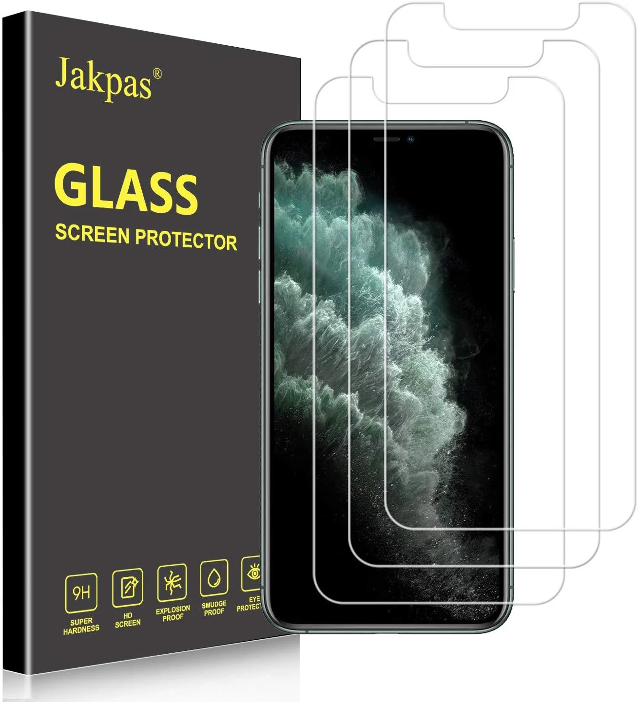 PACK OF 3 - IPHONE 11 PRO MAX / XS MAS TEMPERED GLASS SCREEN PROTECTORS FOR $3.49