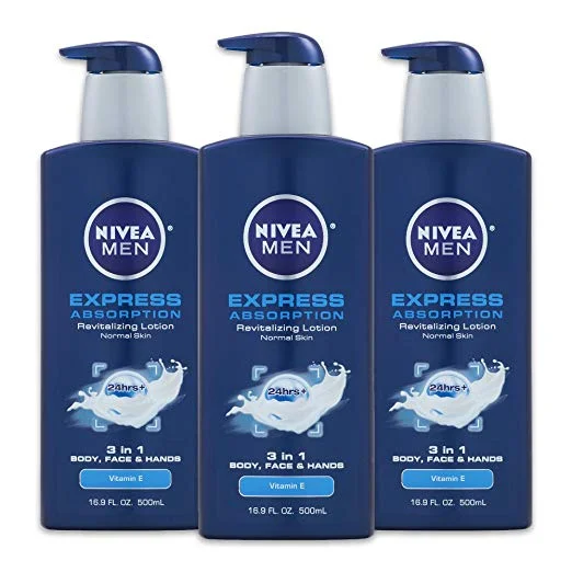PACK OF 3 - NIVEA MEN EXPRESS ABSORPTION 3-IN-1 REVITALIZING LOTION FOR $11.39