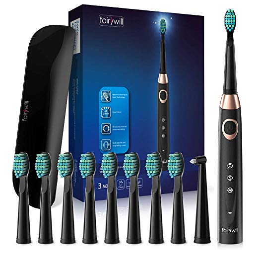 SONIC ELECTRIC TOOTHBRUSH WITH 10 BRUSH HEADS FOR $19.56