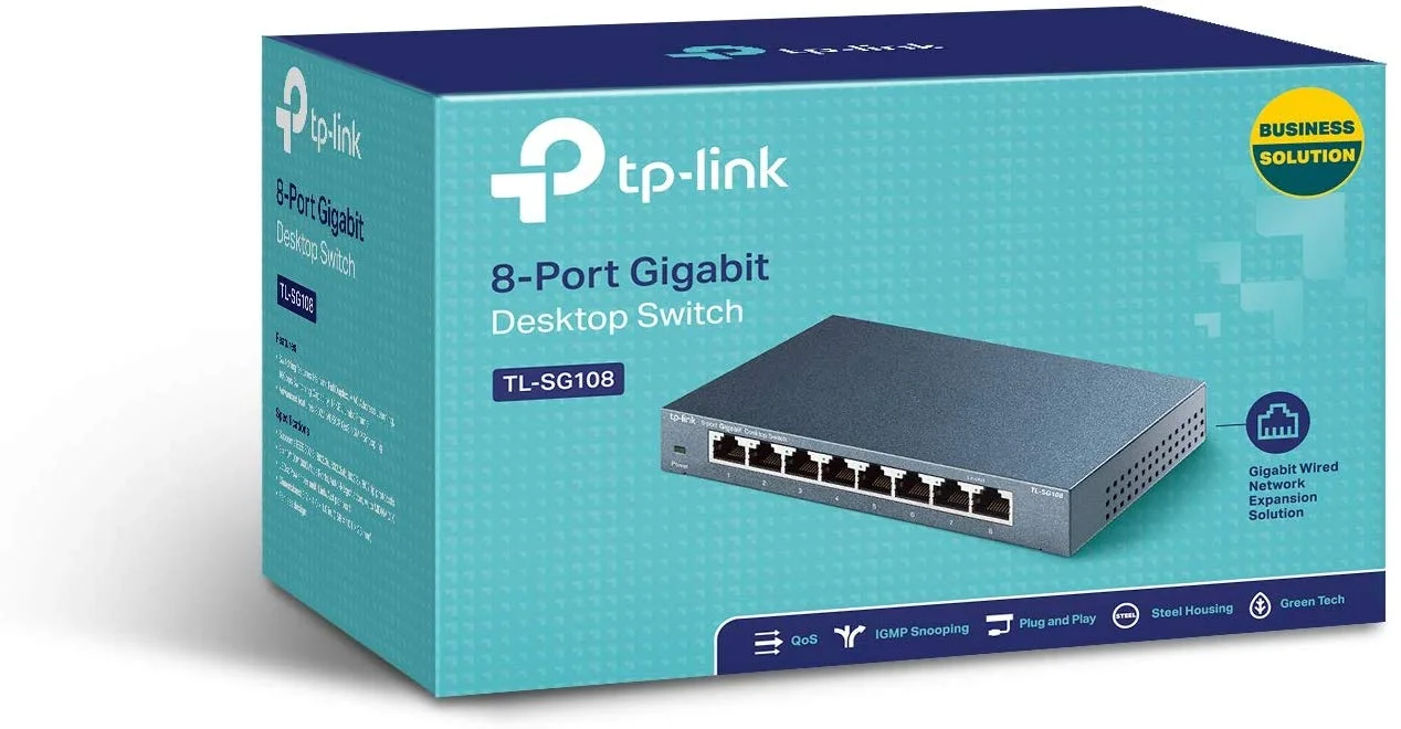 TP-LINK 8-PORT GIGABIT ETHERNET NETWORK SWITCH FOR $15.99