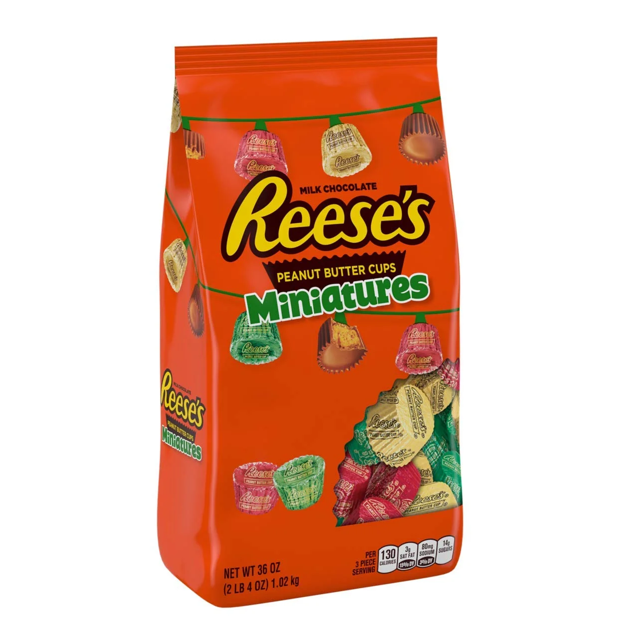 2.4 POUNDS - REESE'S CHOCOLATE PEANUT BUTTER CUPS MINIATURES CANDY FOR $5.80