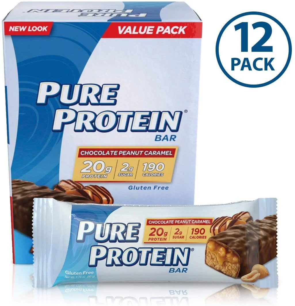 PACK OF 12 - PURE PROTEIN BARS, CHOCOLATE PEANUT CARAMEL FOR $9.33