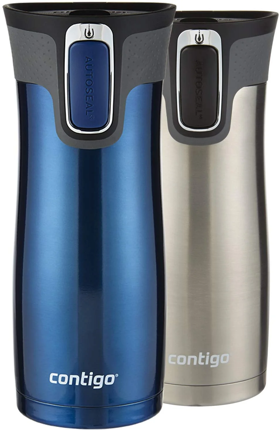 2 PACK - CONTIGO VACUUM INSULATED STAINLESS STEEL TRAVEL MUGS FOR $18.88