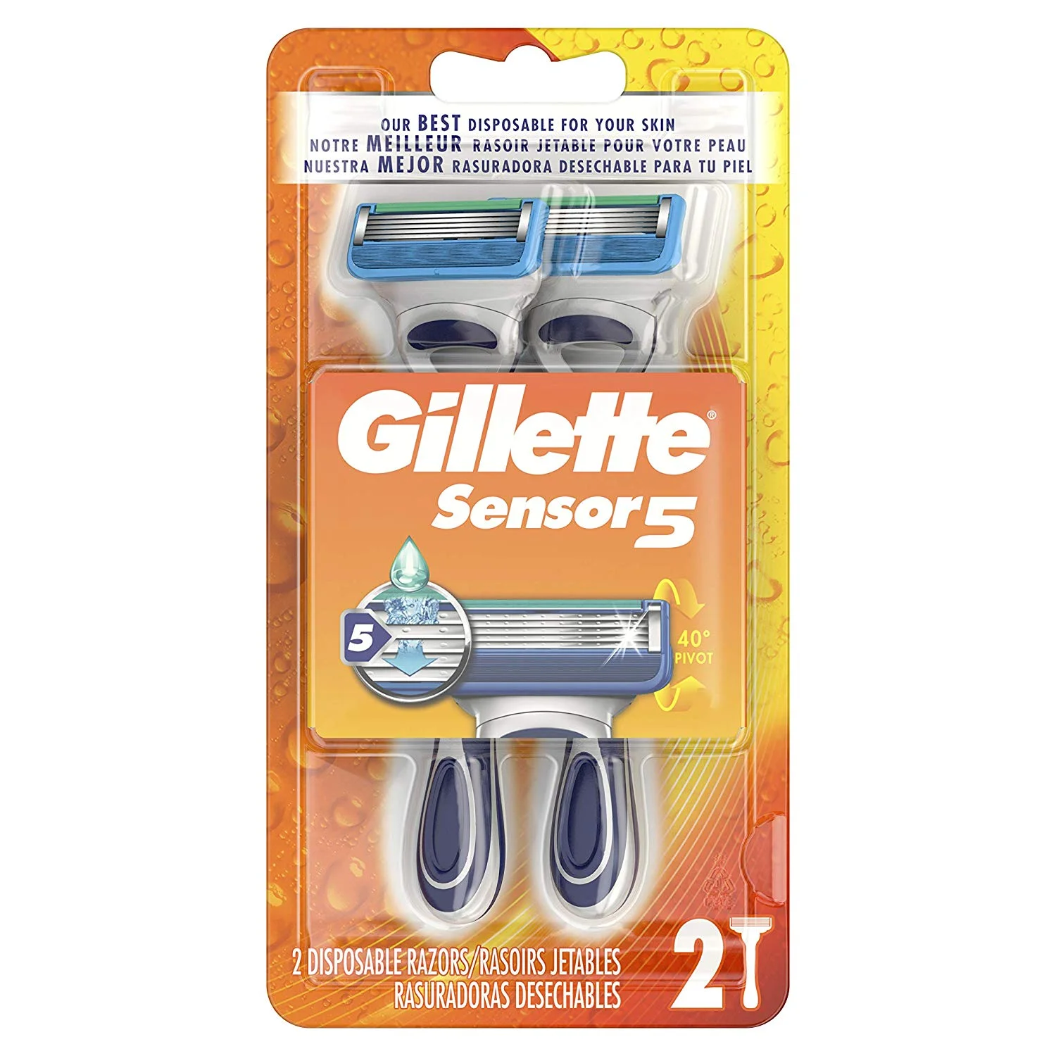 PACK OF 2 - GILLETTE SENSOR 5 MEN'S DISPOSABLE RAZORS FOR $3.64