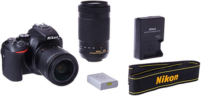 NIKON D5600 DSLR WITH 18-55MM F/3.5-5.6G VR AND 70-300MM f/4.5-6.3G ED BUNDLE FOR $596.95