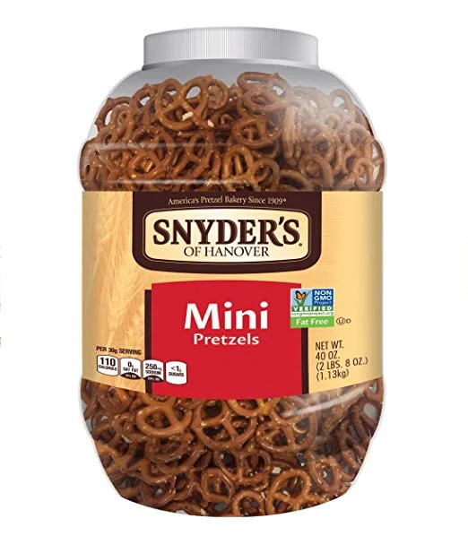 SNYDER’S OF HANOVER MINI PRETZELS, 40OZ LARGE CANISTER FOR $4.71