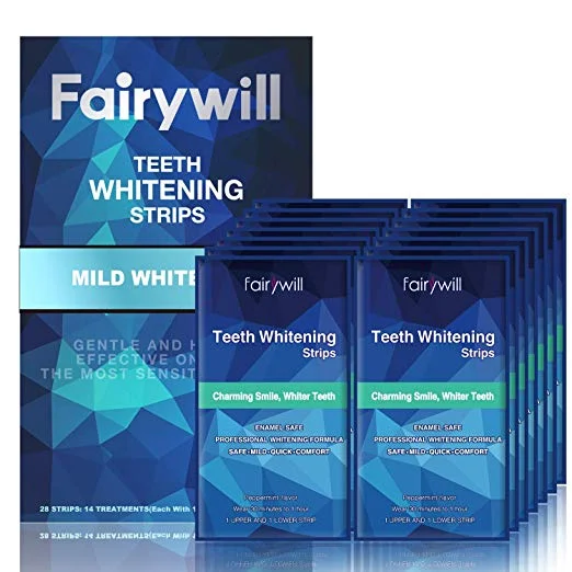 PACK OF 28 - TEETH WHITENING STRIPS FOR SENSITIVE TEETH FOR $10.99