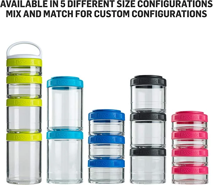 SET OF 4 - BLENDER BOTTLE GOSTAK TWIST N’ LOCK STORAGE JARS FOR $6.26