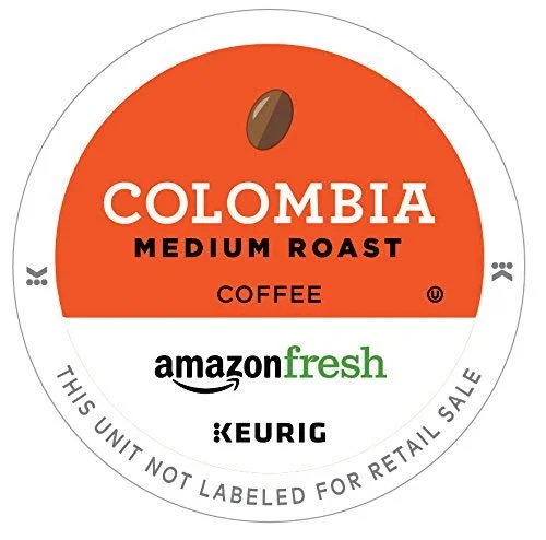 PACK OF 12 - AMAZONFRESH K-CUPS, COLOMBIA MEDIUM ROAST FOR $4.59