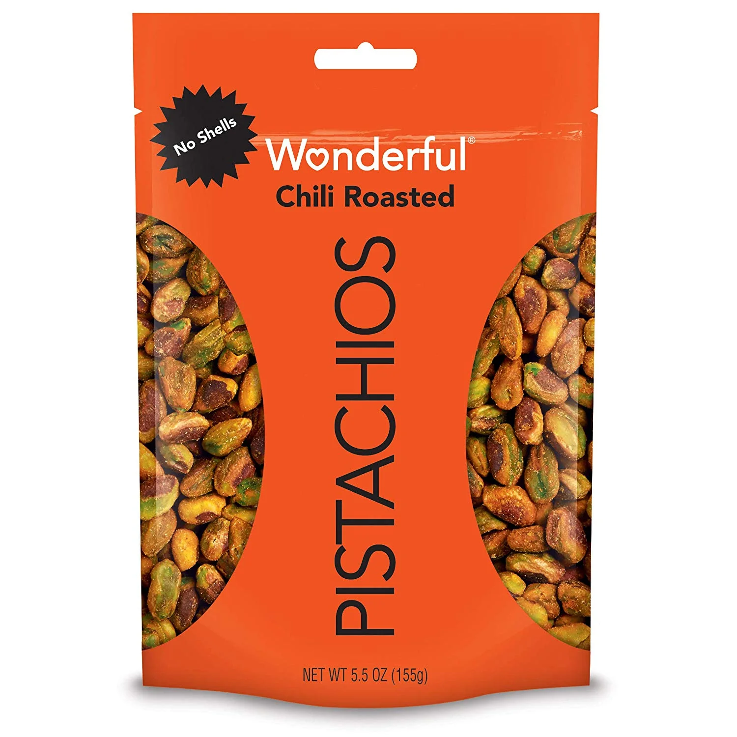 WONDERFUL PISTACHIOS, NO SHELLS, CHILI ROASTED FOR $5.99