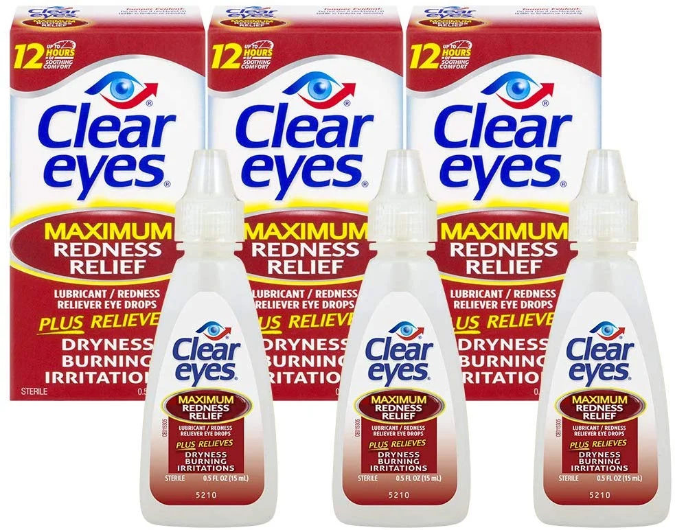 PACK OF 3 - CLEAR EYES | MAXIMUM REDNESS RELIEF EYE DROPS FOR $7.96