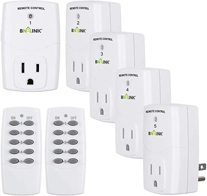 PACK OF 7 - BN-LINK MINI WIRELESS REMOTE CONTROL OUTLET SWITCHES FOR $18.89