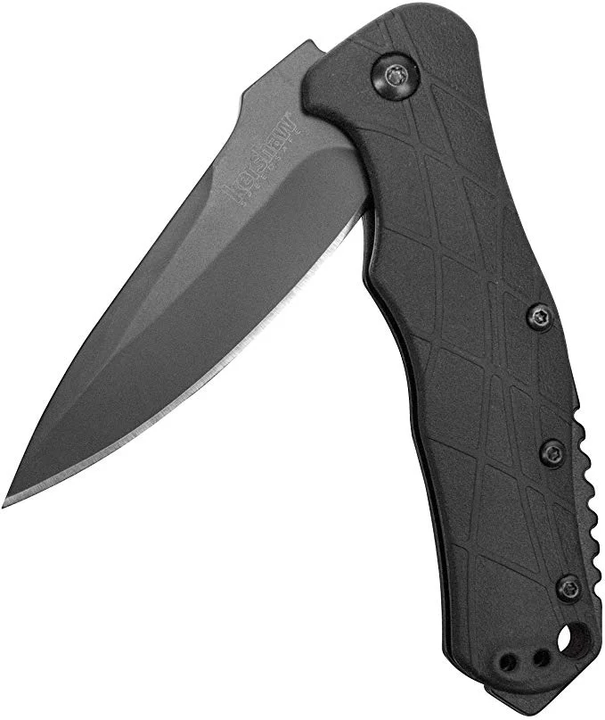 KERSHAW RJ TACTICAL 3-INCH STAINLESS STEEL BLACK POCKET KNIFE FOR $16.79