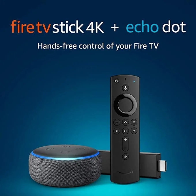 AMAZON FIRE TV STICK 4K BUNDLE WITH AMAZON ECHO DOT (3RD GEN) FOR $46.99