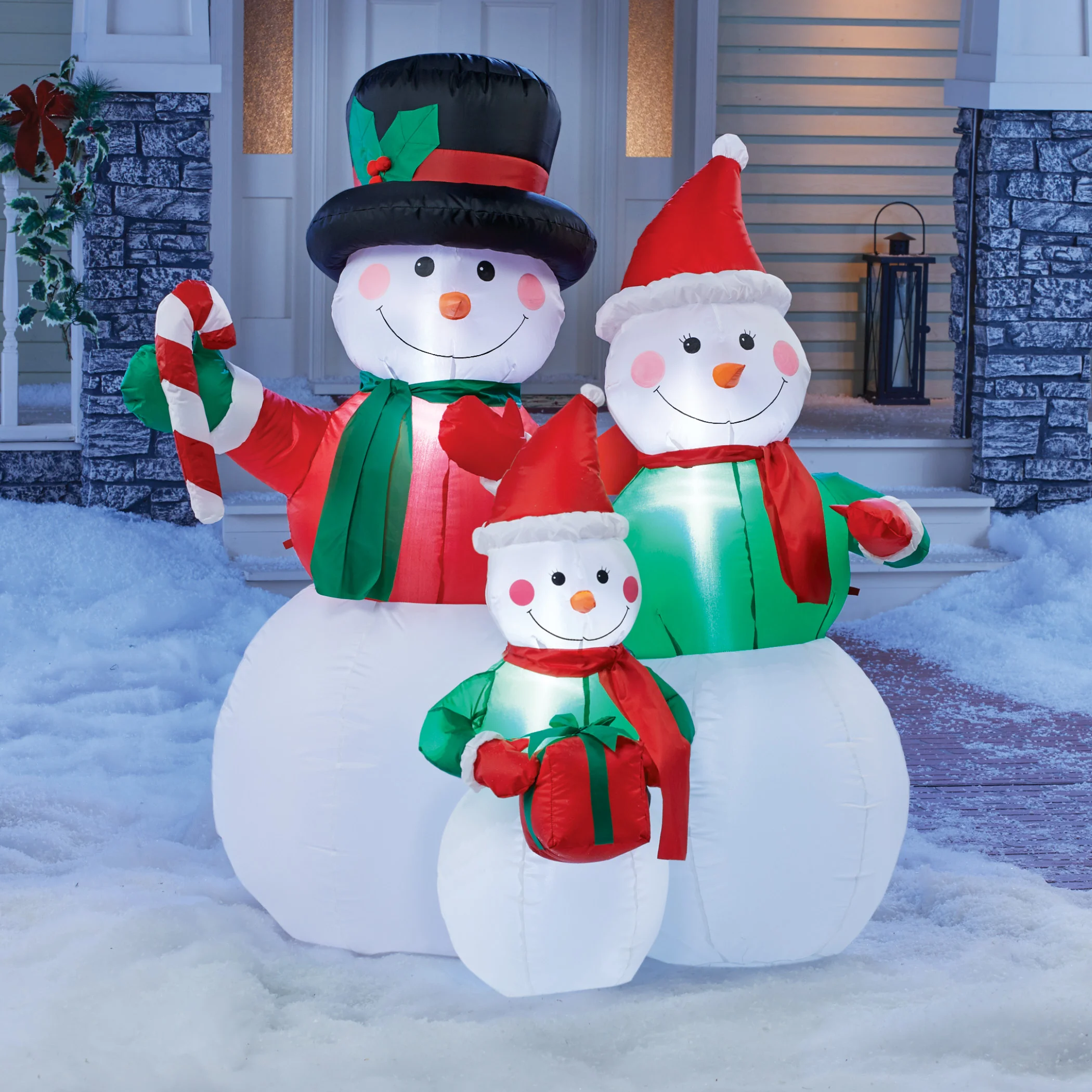 INFLATABLE SNOWMAN FAMILY OUTDOOR WINTER DECOR FOR $39.98