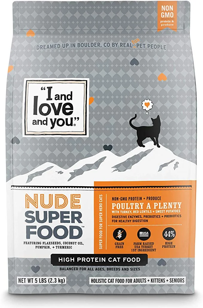 “I AND LOVE AND YOU” NUDE DRY CAT FOOD - 5-POUND BAG FOR $7.01