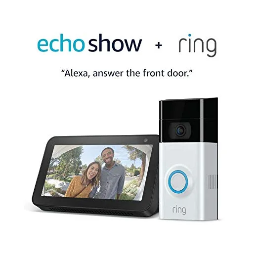 RING VIDEO DOORBELL 2 WITH AMAZON ECHO SHOW 5 FOR $139.00