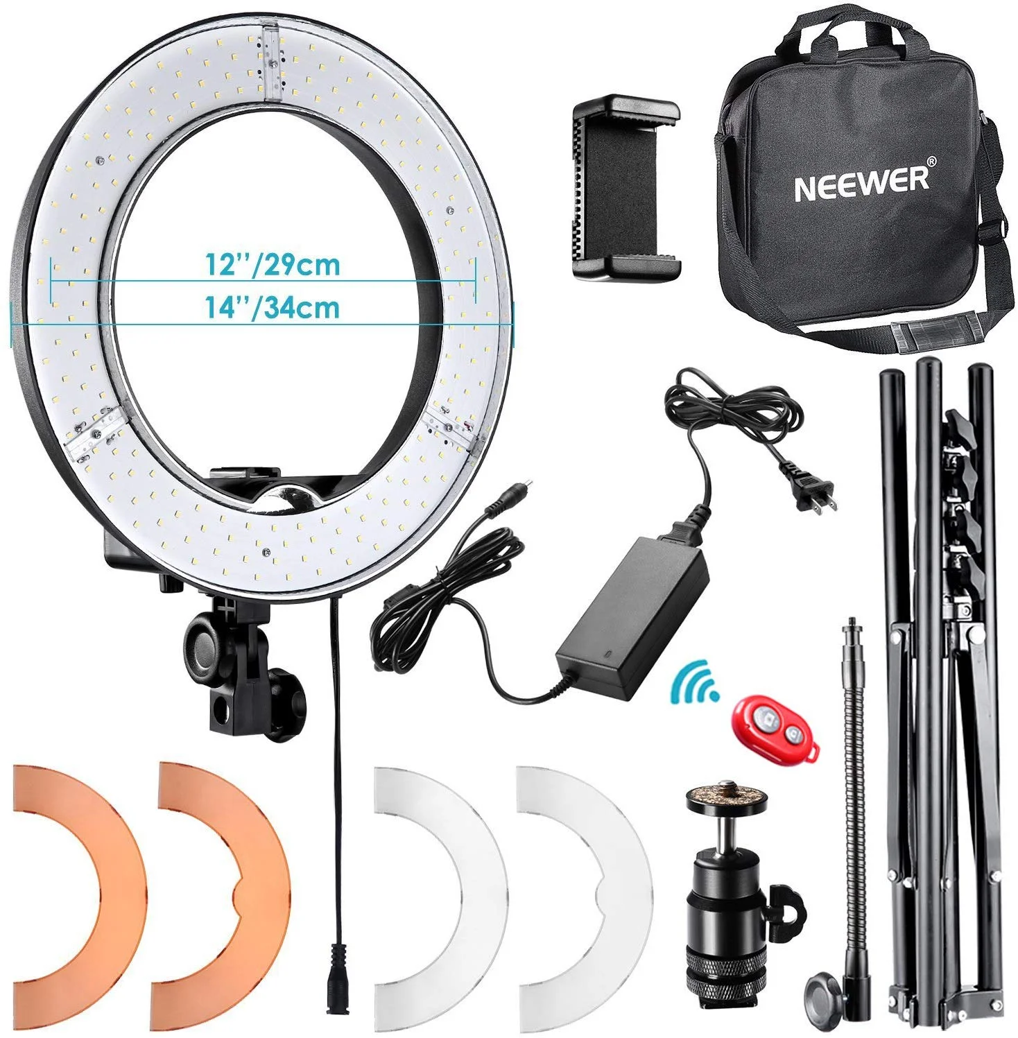 NEEWER RL-12 14-INCH LED RING LIGHT BUNDLE FOR $44.99