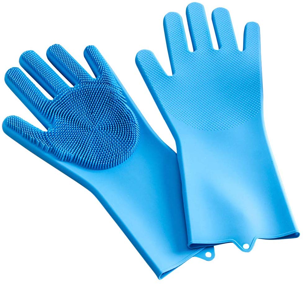 SILICONE DISHWASHING GLOVES WITH SCRUBBERS FOR $9.99
