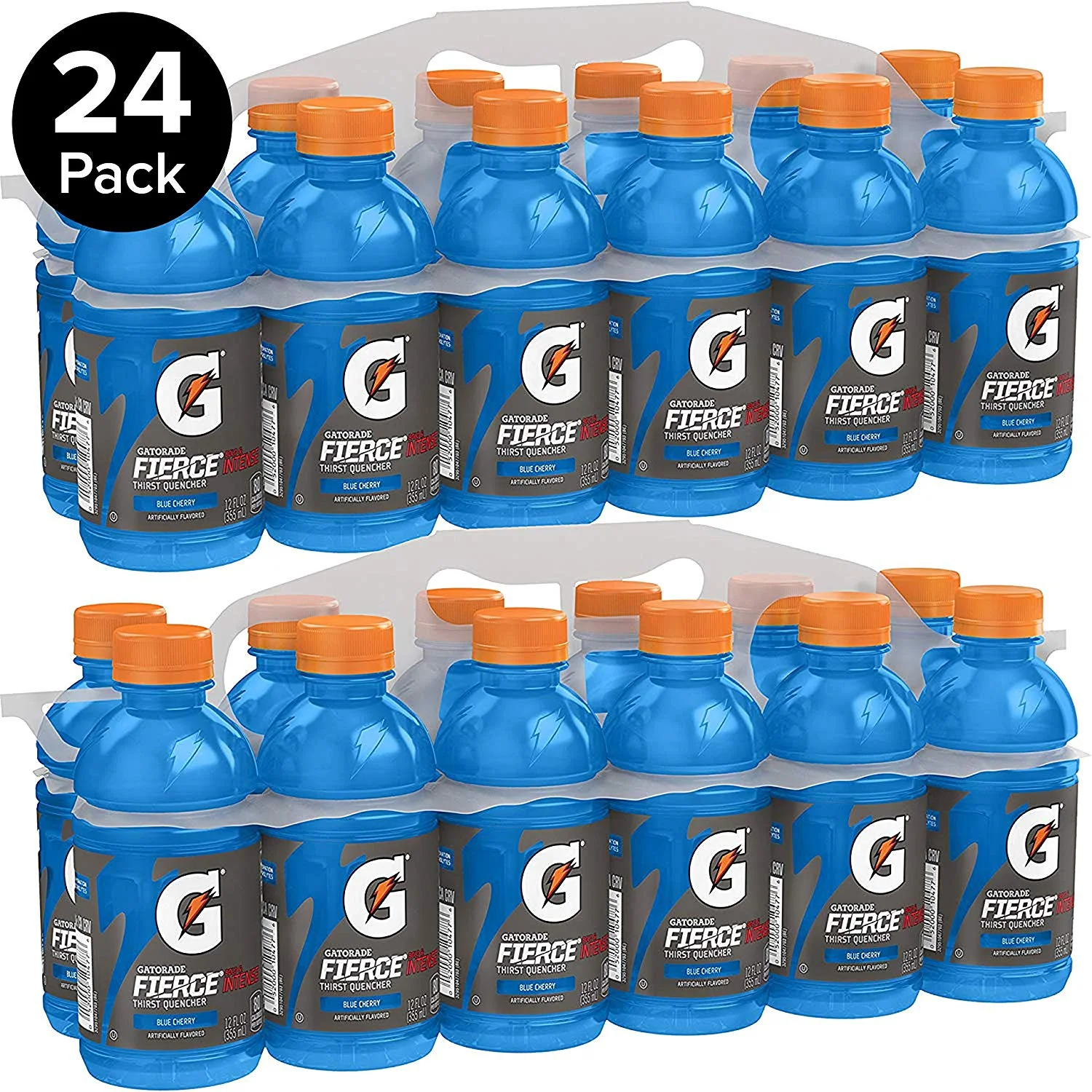 24 PACK - GATORADE FIERCE THIRST QUENCHER, BLUE CHERRY, 12 OUNCE BOTTLES FOR $11.68