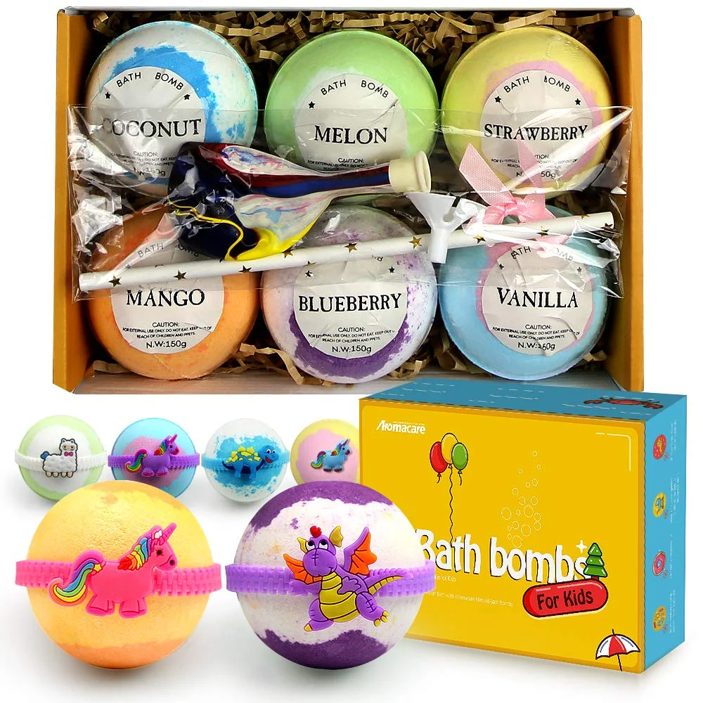 SET OF 6 KIDS BATH BOMBS WITH SURPRISE TOY INSIDE FOR $12.49