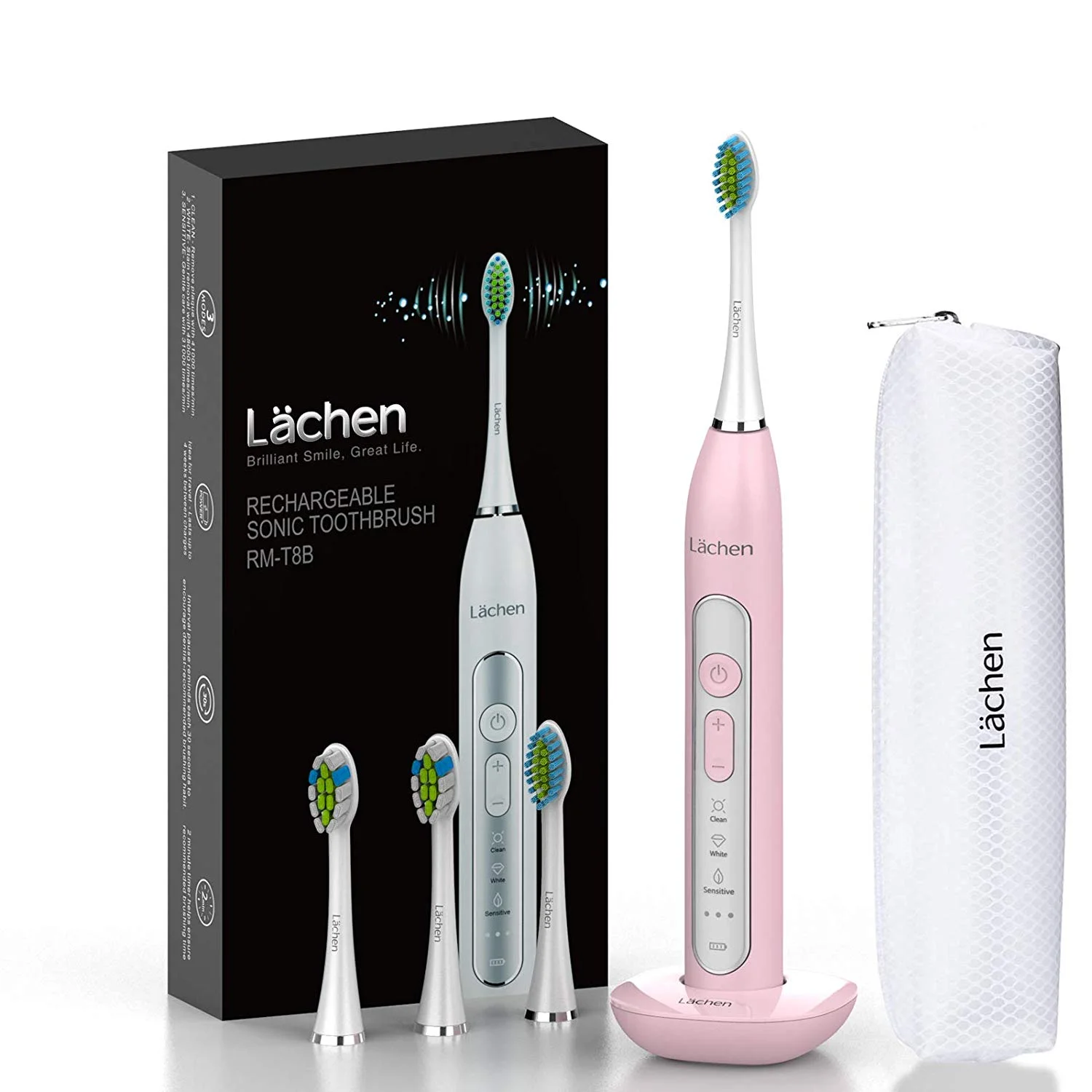 SONIC ELECTRIC TOOTHBRUSH WITH 4 REPLACEMENT BRUSH HEADS FOR $17.50