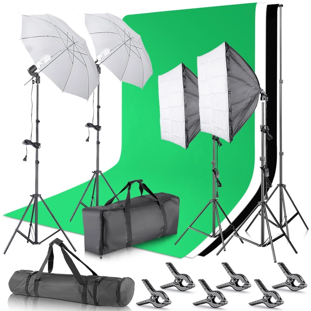 BACKGROUND SUPPORT SYSTEM AND PHOTOGRAPHY STUDIO LIGHTING KIT FOR $98.79