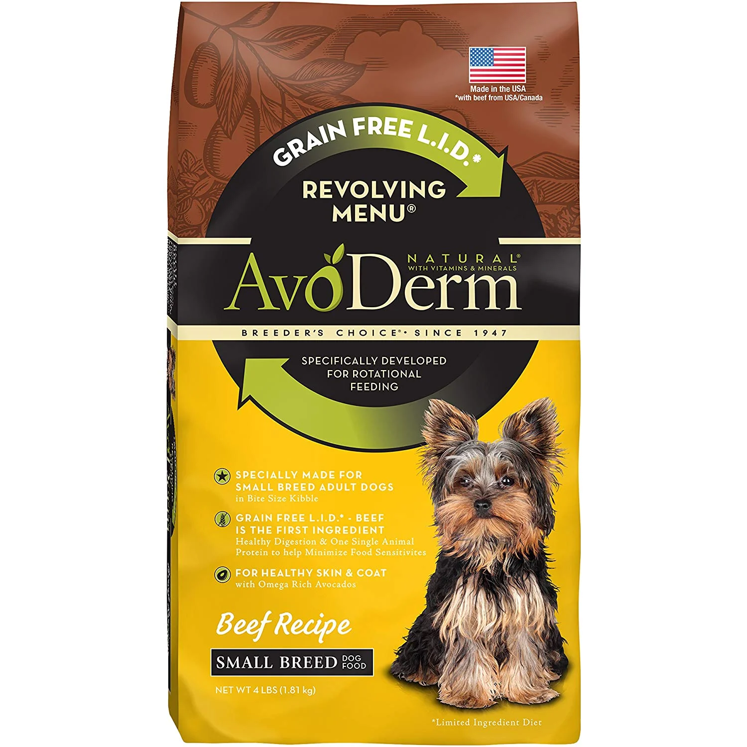 AVODERM NATURAL SMALL BREEDS REVOLVING MENU DRY DOG FOOD FOR $5.82