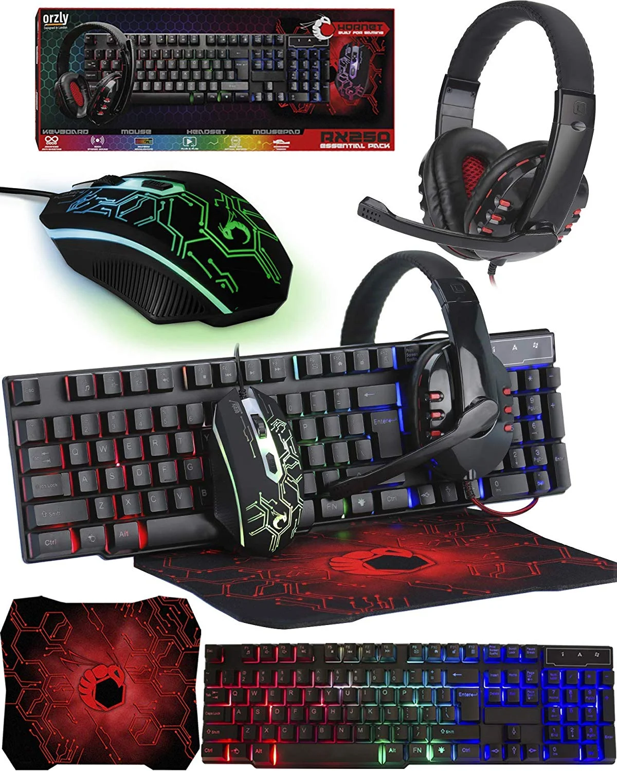 GAMING KEYBOARD + MOUSE + MOUSE PAD + GAMING HEADSET FOR $24.84