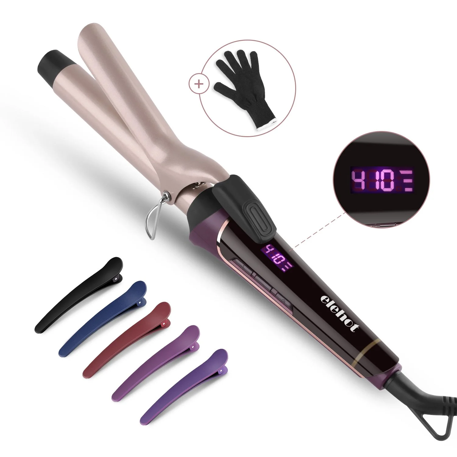 CURLING IRON CURLING WAND WITH LCD DISPLAY FOR $10.99