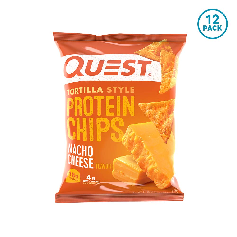 12 PACK - QUEST NUTRITION TORTILLA STYLE PROTEIN CHIPS, NACHO CHEESE FOR $12.74