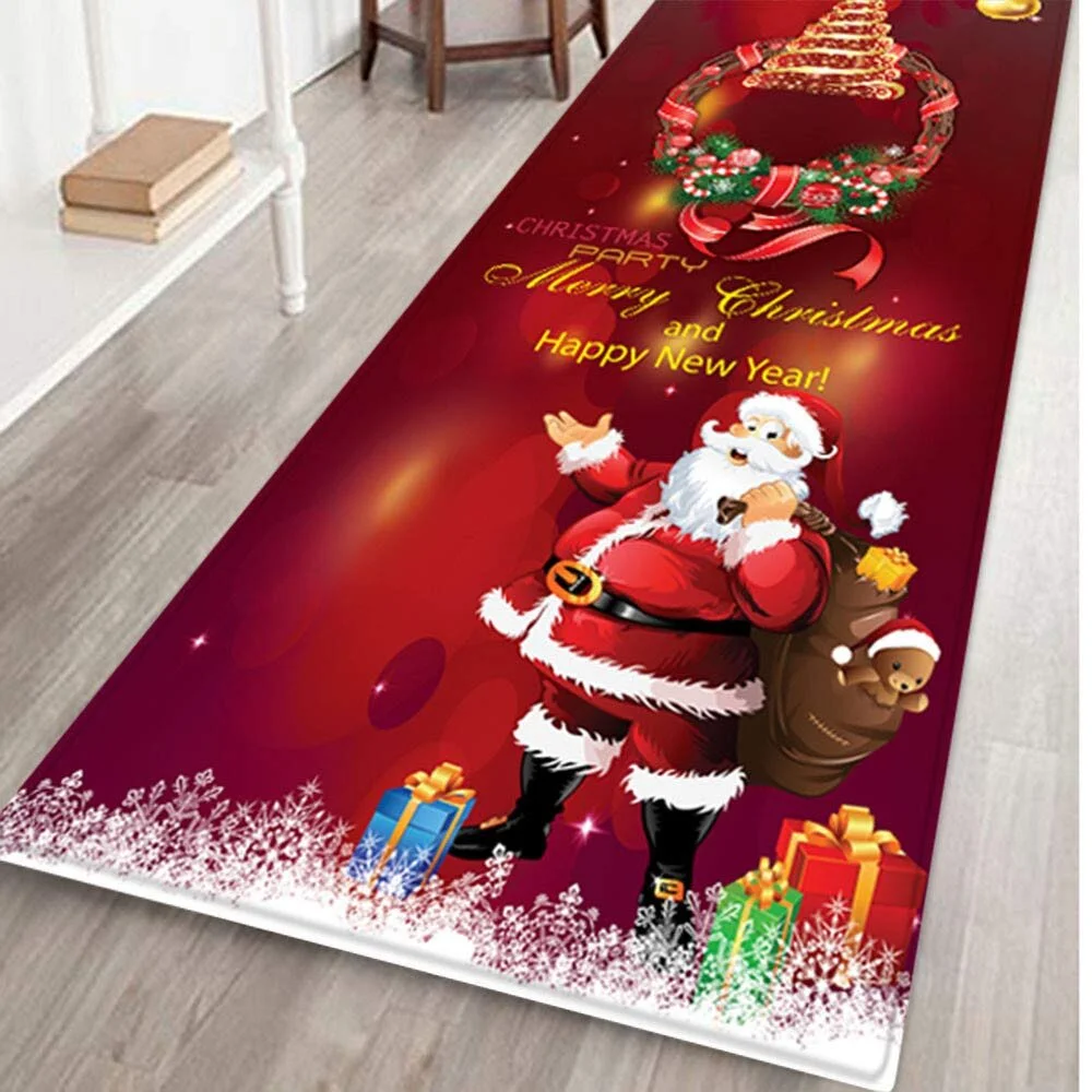 CHRISTMAS DECORATED FLOOR RUNNER AREA RUGS FOR $11.71