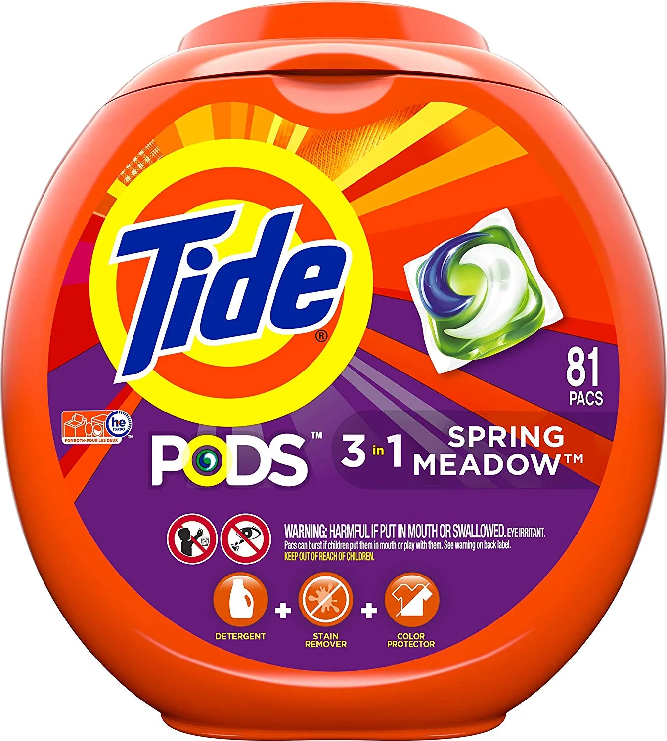 243 PODS - TIDE 3-IN-1 PODS SPRING MEADOW SCENT (3 TUBS OF 81) FOR $41.91