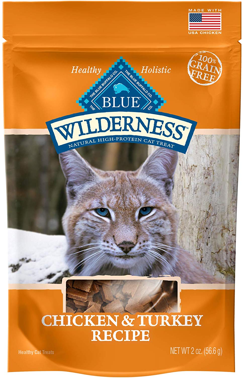 BLUE BUFFALO WILDERNESS CHICKEN &amp; TURKEY GRAIN FREE CAT TREATS FOR $0.96