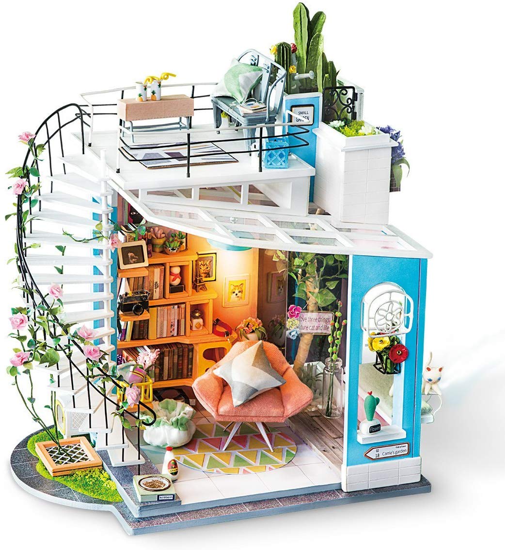 DIY MINIATURE DOLLHOUSE SET - WOOD CRAFT CONSTRUCTION KIT FOR $24.99