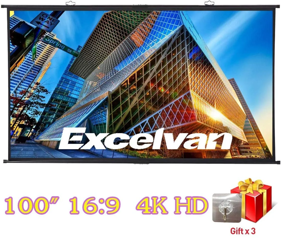 100-INCH 16:9 HD 4K PROJECTOR SCREEN FOR $21.99