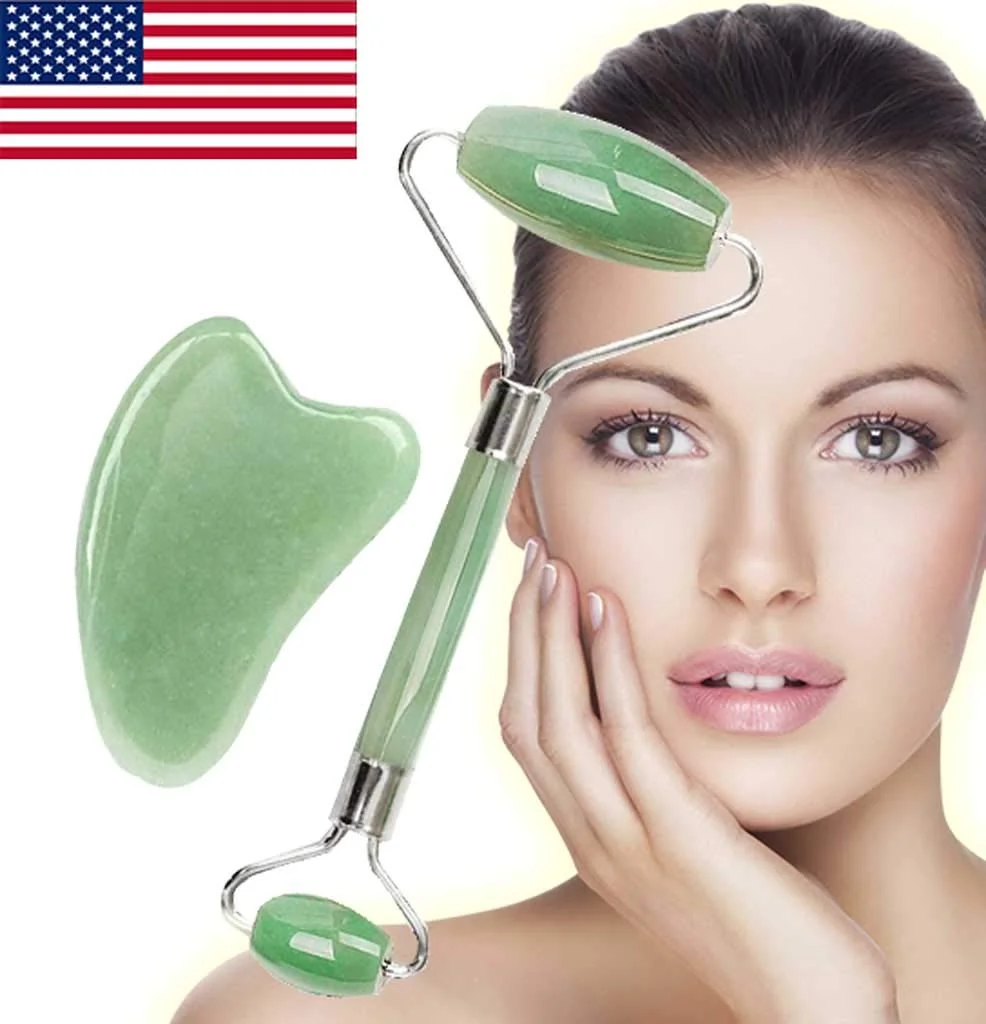 JADE STONE JADE ROLLER AND GUA SHA SET FOR $7.80