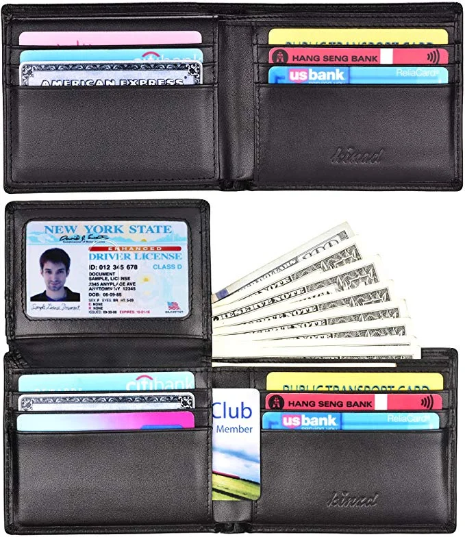 TRIFOLD RFID BLOCKING GENUINE LEATHER WALLET FOR $6.56