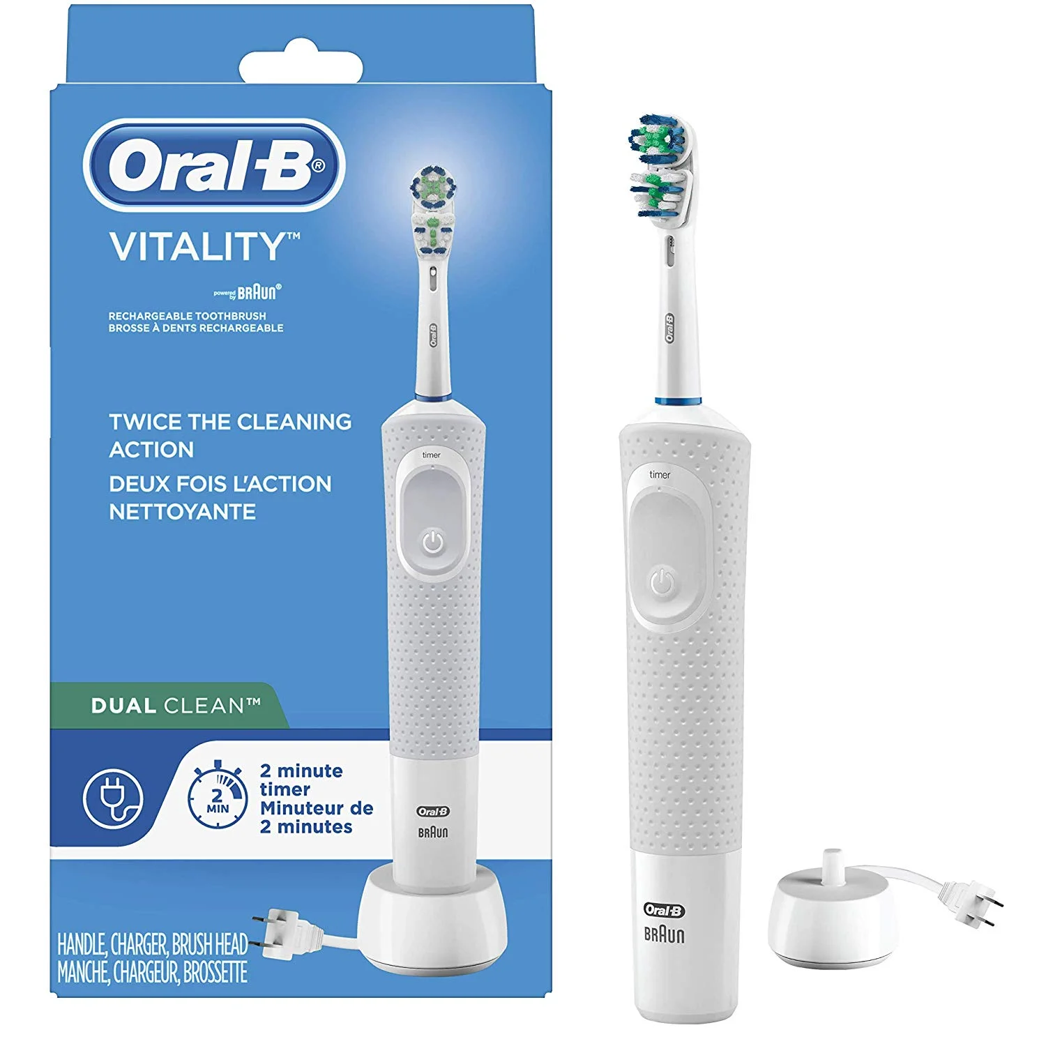 ORAL-B VITALITY FLOSS ACTION RECHARGEABLE ELECTRIC TOOTHBRUSH FOR $15.94